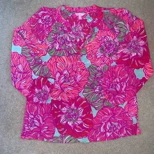 Lilly Pulitzer Multi Color Flower Blouse